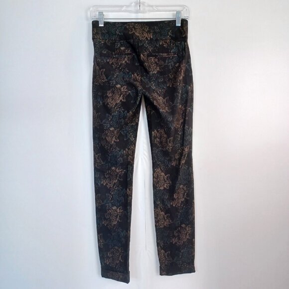 Lord & Taylor Women's Pants Multi Floral Sz 2 Slim Leg Ankle Pleat Stretch Rose - Picture 6 of 11